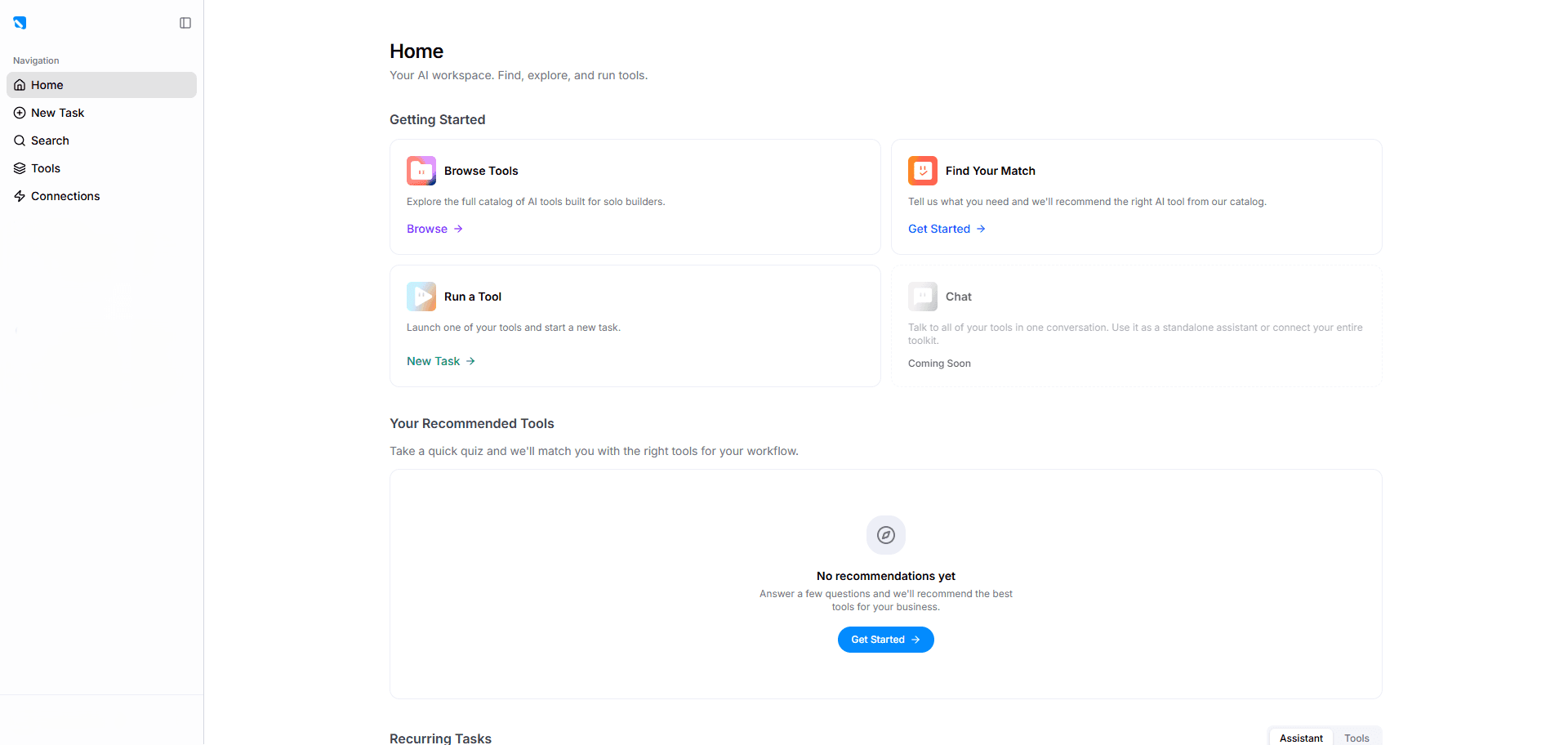 PromptShop workspace dashboard